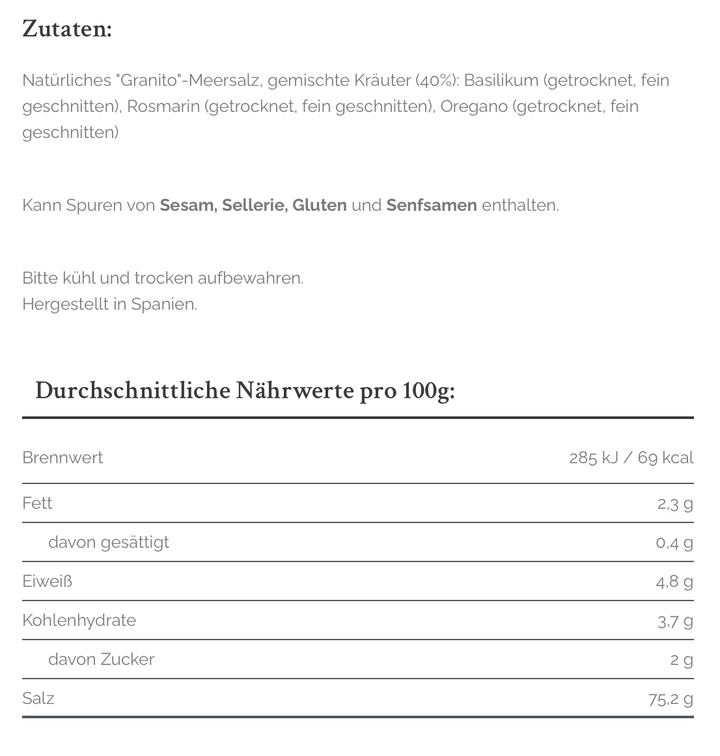 SAL de IBIZA / Meersalz mit mediterranen Kräutern