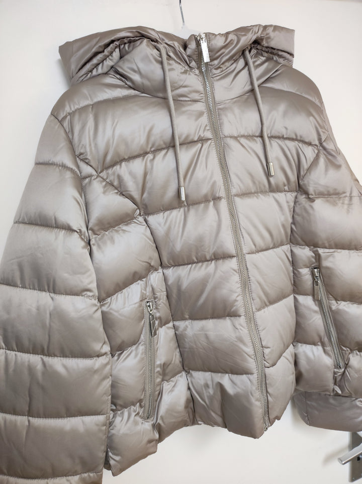 Jacke - Steppjacke - Pufferjacke - kurz, beige - L/XL