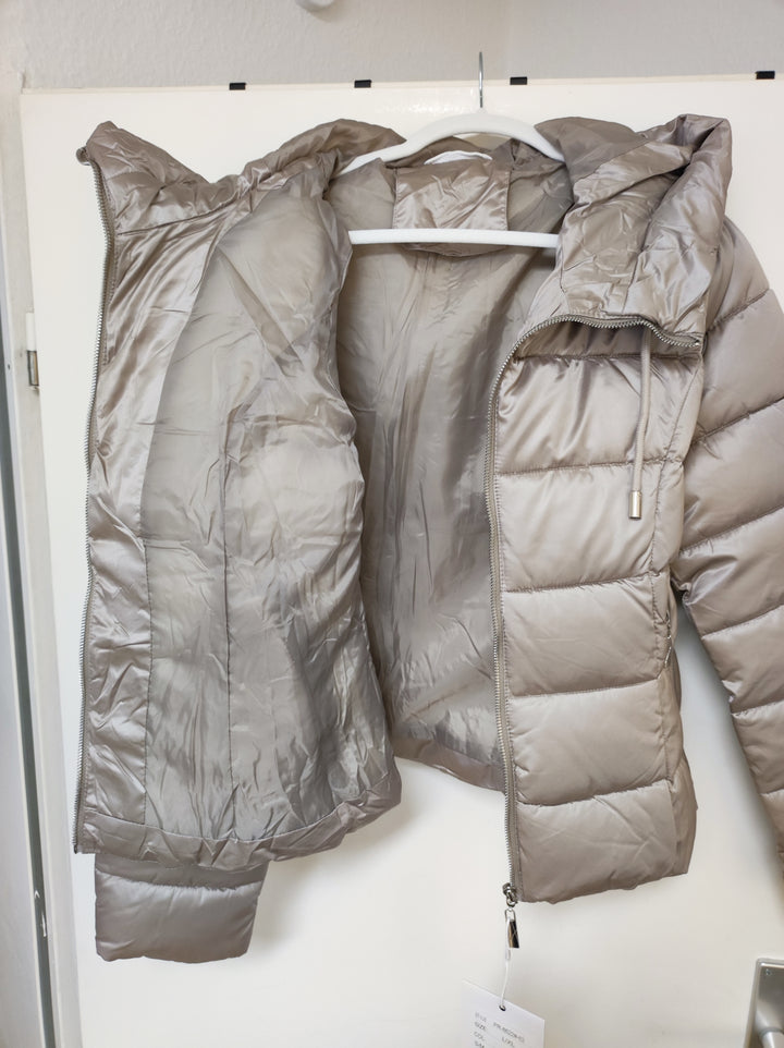 Jacke - Steppjacke - Pufferjacke - kurz, beige - L/XL