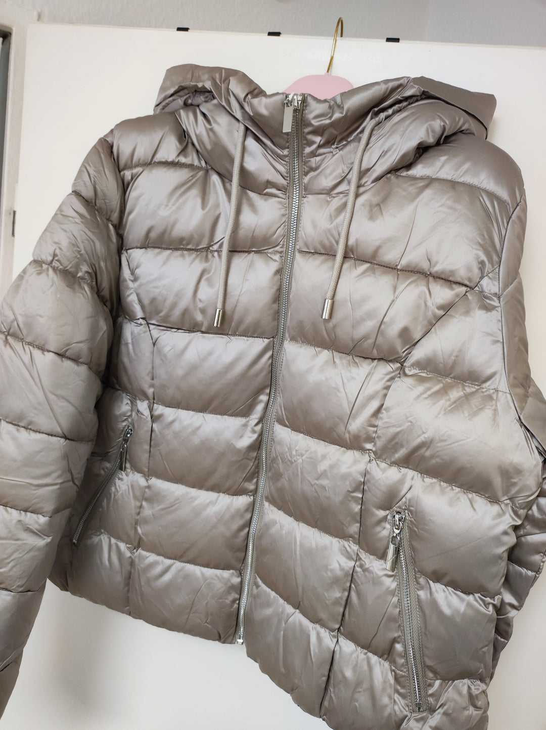 Jacke - Steppjacke - Pufferjacke - kurz, beige - 2XL/3XL