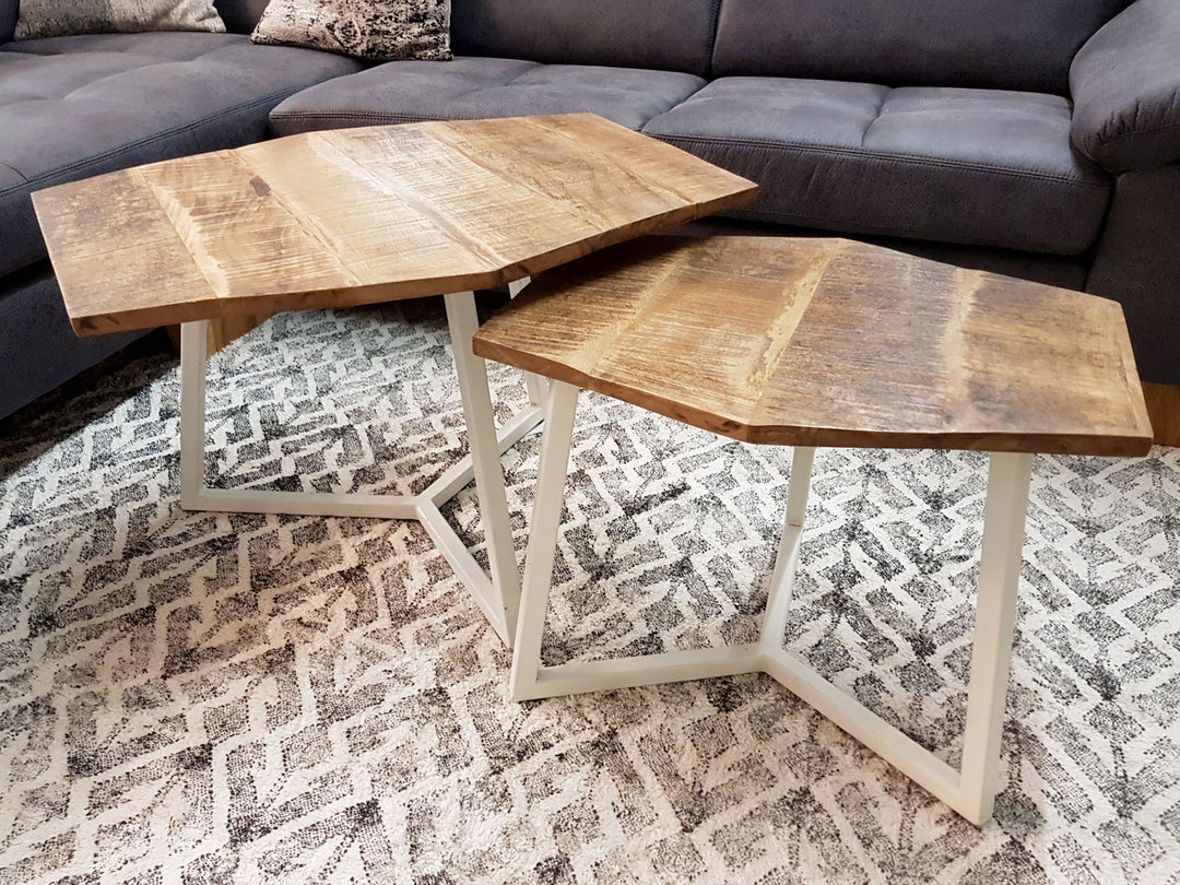 Couchtische - Beistelltische PARIS - Wohnzimmer Tisch - Holz Satztisch 2er-Set - 3 Varianten