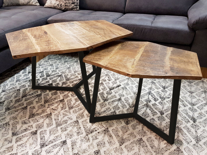 Couchtische - Beistelltische PARIS - Wohnzimmer Tisch - Holz Satztisch 2er-Set - 3 Varianten