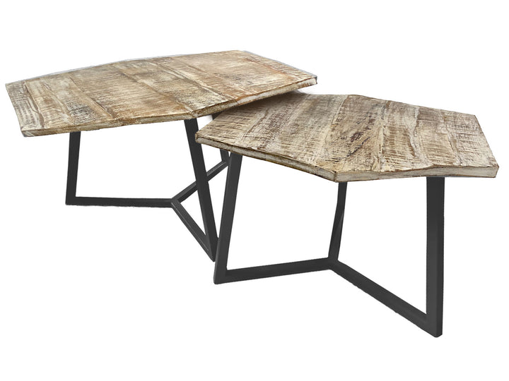 Couchtische - Beistelltische PARIS - Wohnzimmer Tisch - Holz Satztisch 2er-Set - 3 Varianten