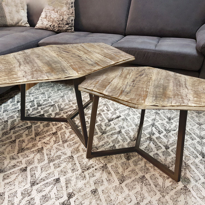 Couchtische - Beistelltische PARIS - Wohnzimmer Tisch - Holz Satztisch 2er-Set - 3 Varianten