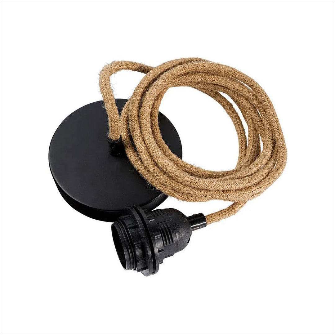 Fassung für Deckenlampen - schwarz/Baumwolle Natur