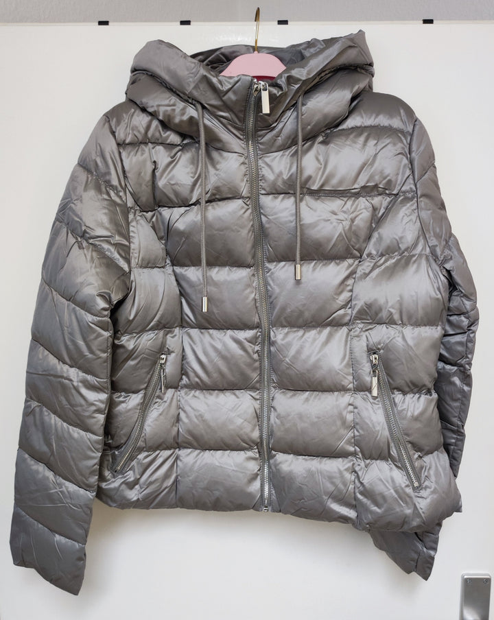 Jacke - Steppjacke - Pufferjacke - kurz, grau - L/XL