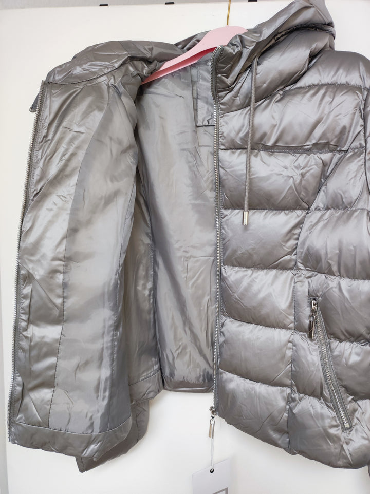 Jacke - Steppjacke - Pufferjacke - kurz, grau - L/XL