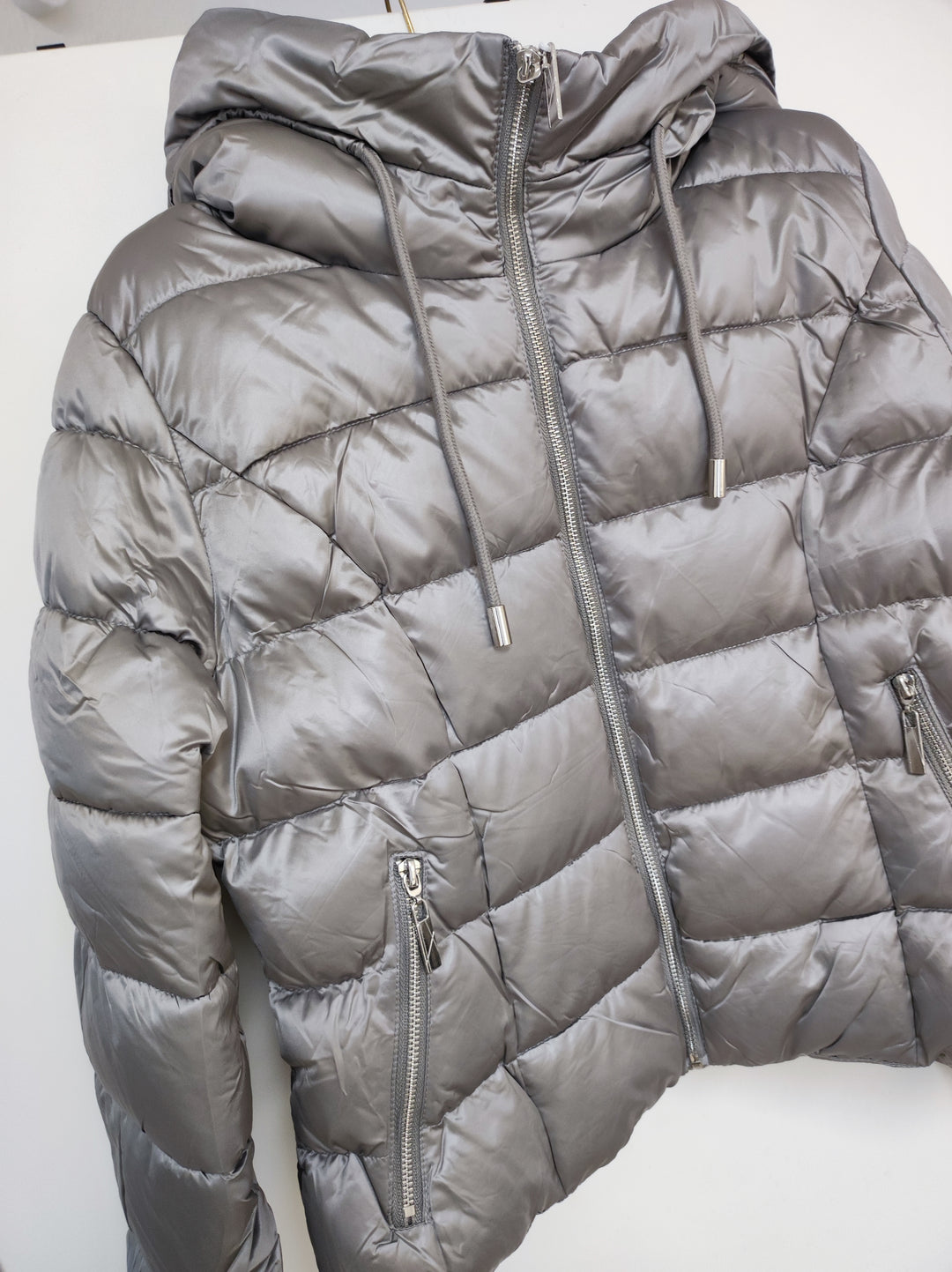 Jacke - Steppjacke - Pufferjacke - kurz, grau - S/M