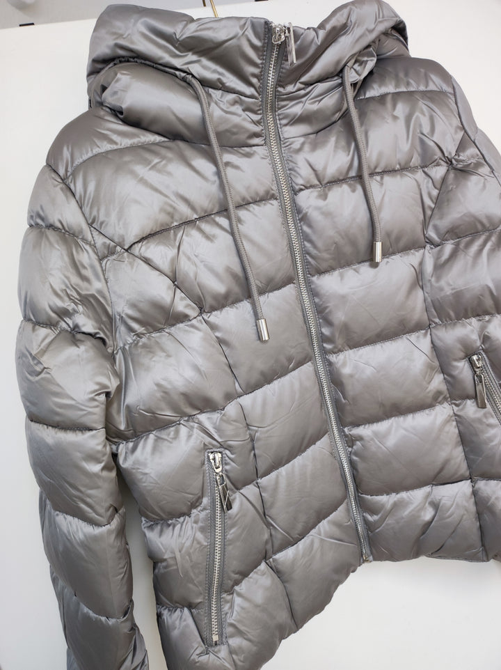 Jacke - Steppjacke - Pufferjacke - kurz, grau - S/M