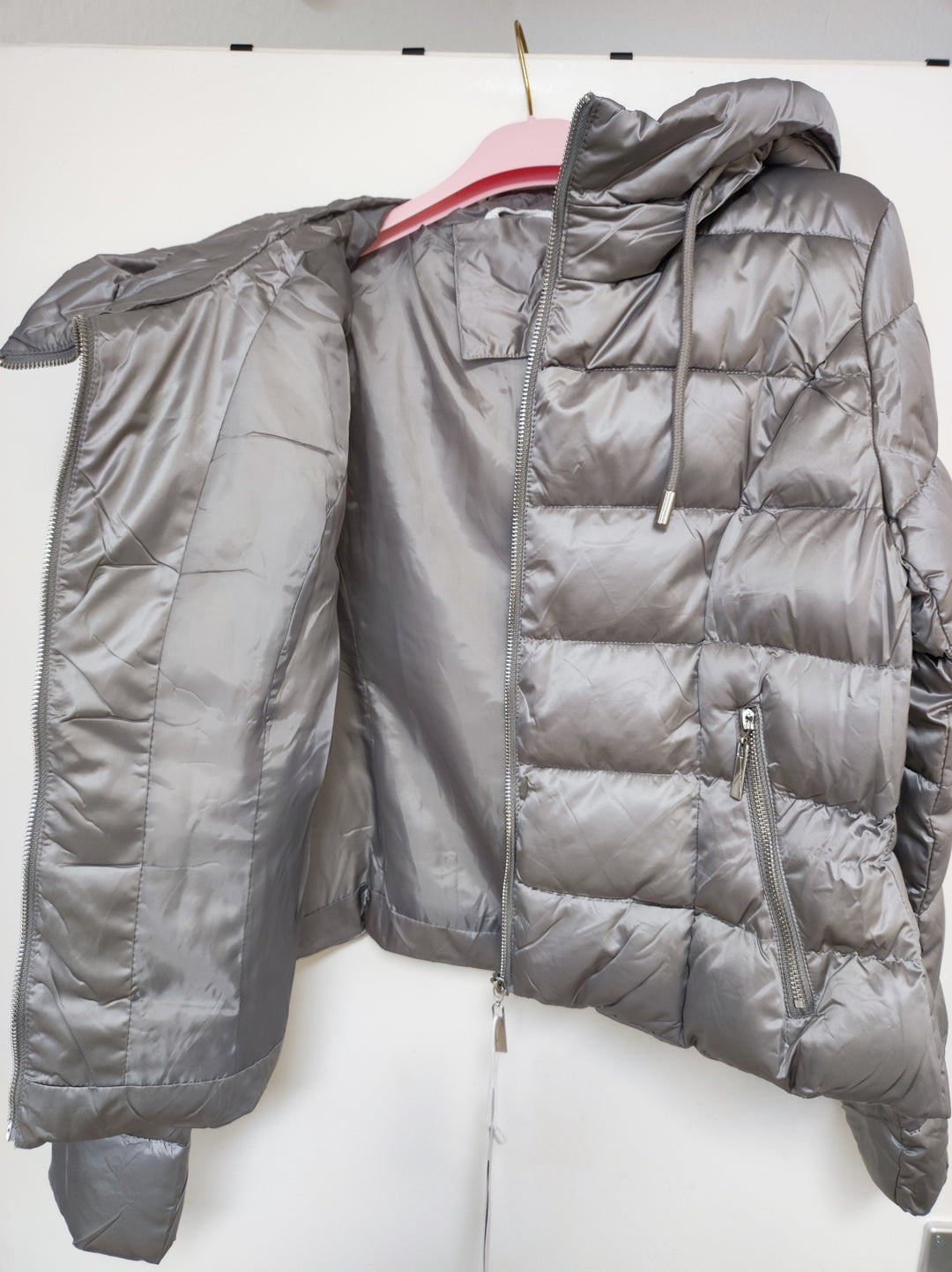 Jacke - Steppjacke - Pufferjacke - kurz, grau - S/M