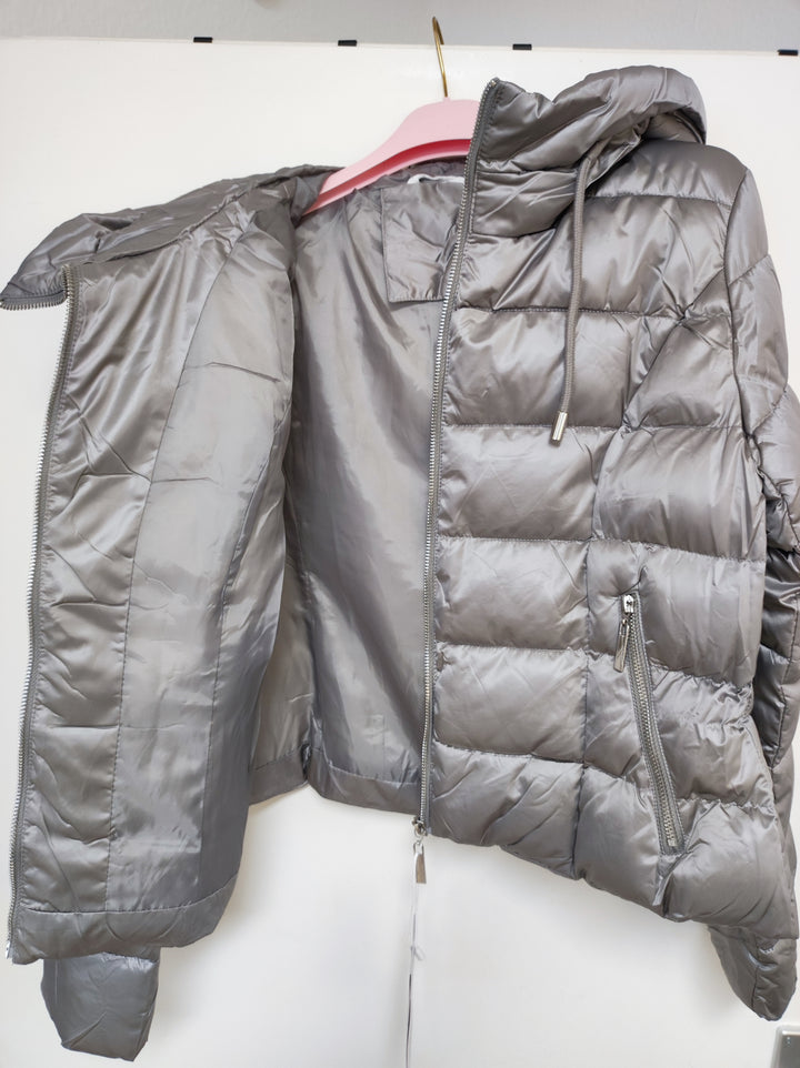 Jacke - Steppjacke - Pufferjacke - kurz, grau - S/M