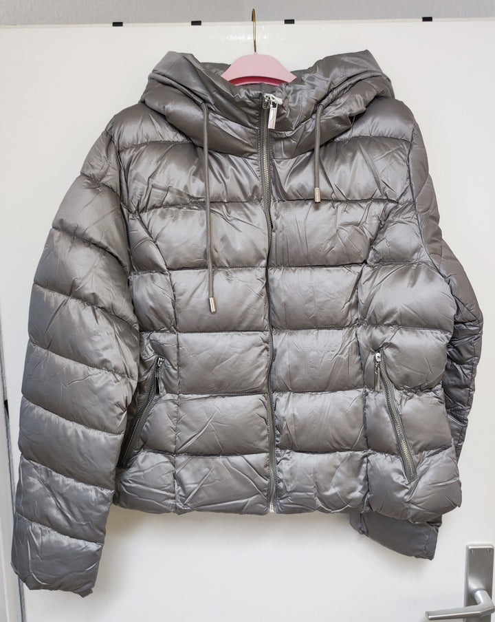 Jacke - Steppjacke - Pufferjacke - kurz, grau - 2XL/3XL