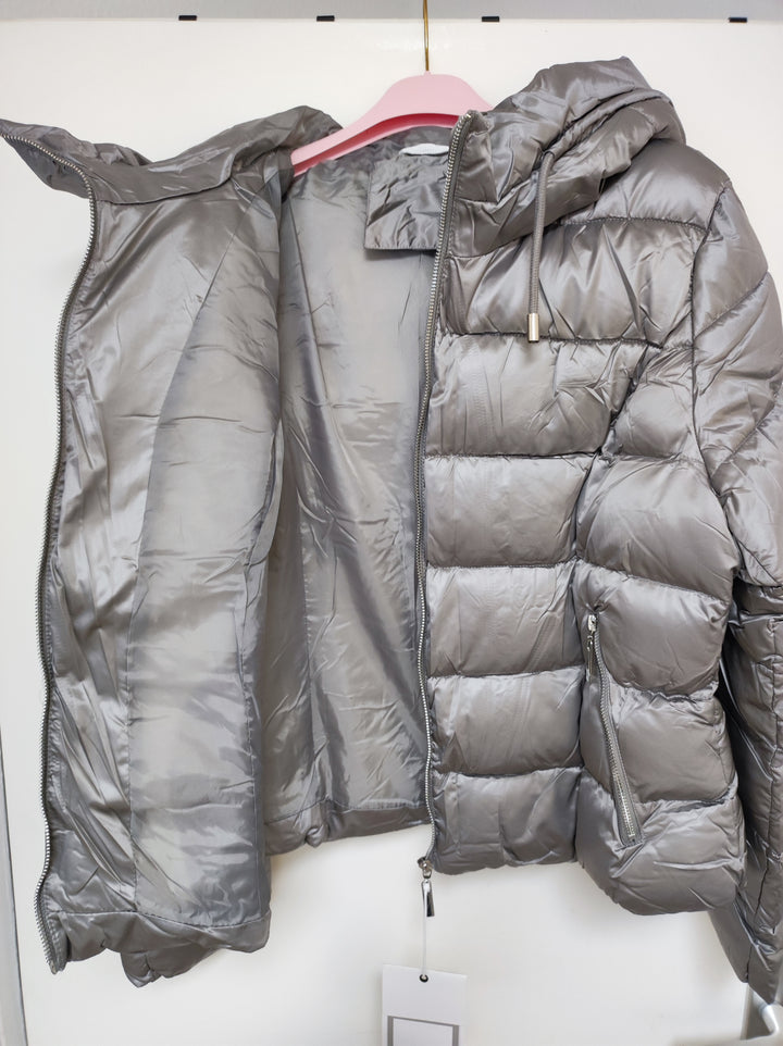 Jacke - Steppjacke - Pufferjacke - kurz, grau - 2XL/3XL