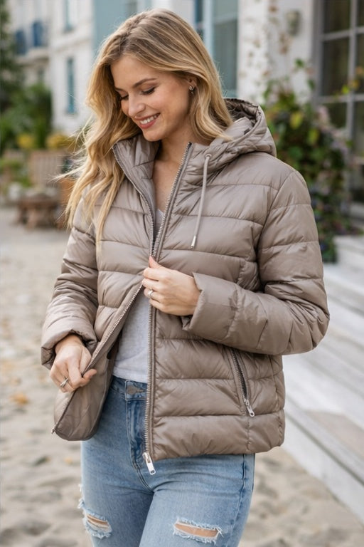 Jacke - Steppjacke - Pufferjacke - beige - 3 Größen