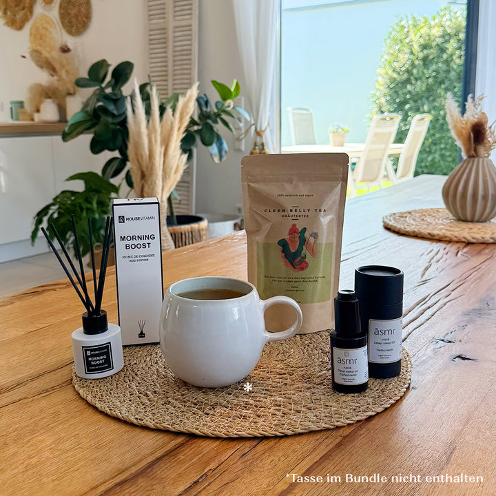 SELF CARE Bundle - CLEAN BELLY® TEA + Tiefschlaf Öl + Raumduft Diffusor - dein Reset für jeden Tag