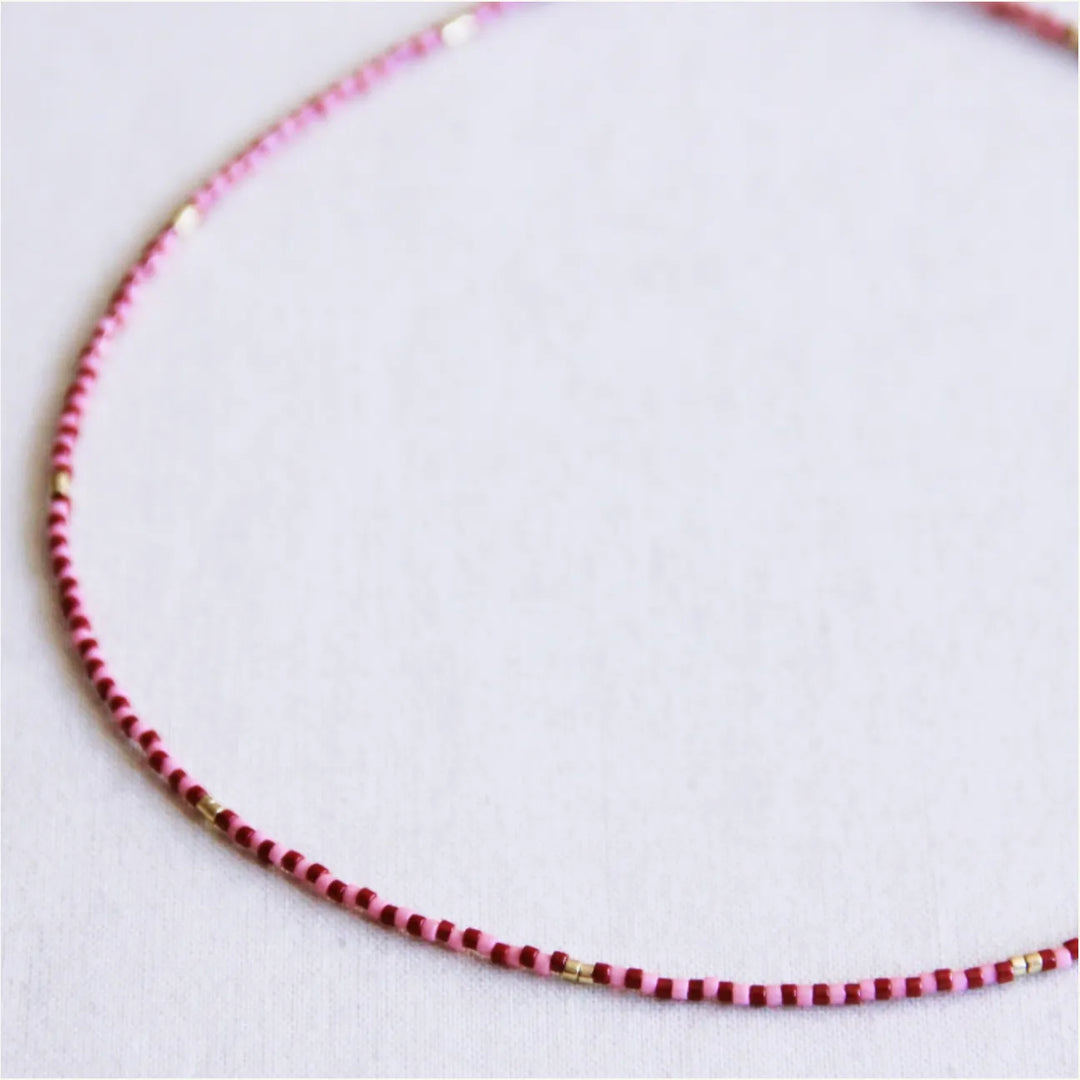 Halskette - Miyuki-Perlen - Pink Cherry Pop