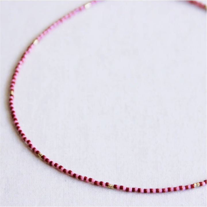 Halskette - Miyuki-Perlen - Pink Cherry Pop