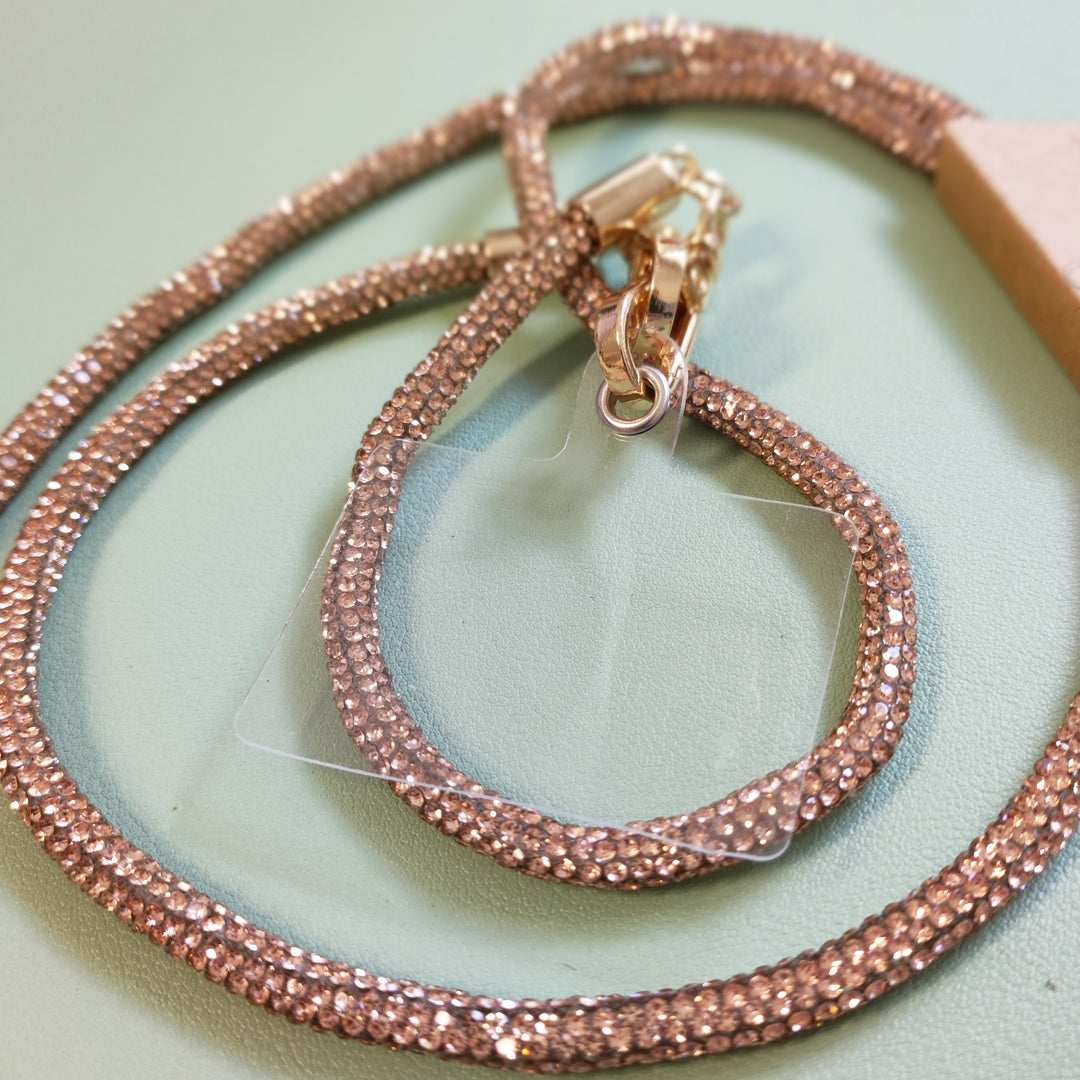 Handykette Rosegold-Glitzer