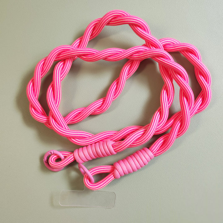 Handykette Swirl in neonrosa-weiß