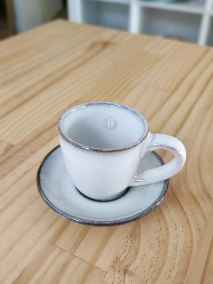 Nordic Sand / Espressotasse mit Untertasse / weiß-grau