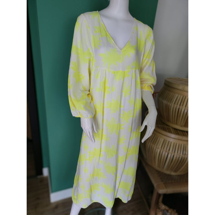 Boho-Maxikleid - Musselinkleid mit Palmenmuster - 3 Farben