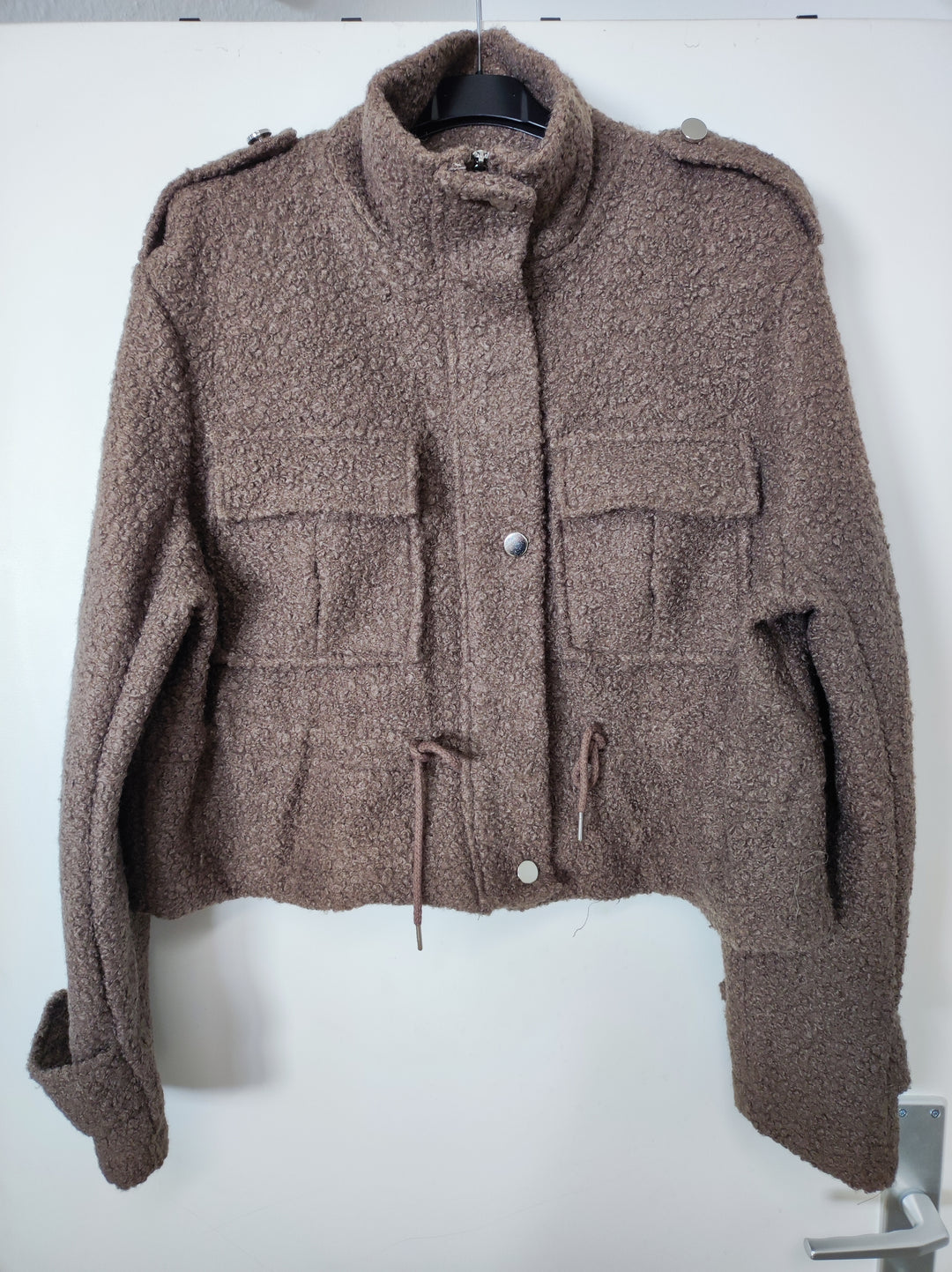 Jacke - Military-Style - Teddy - braun