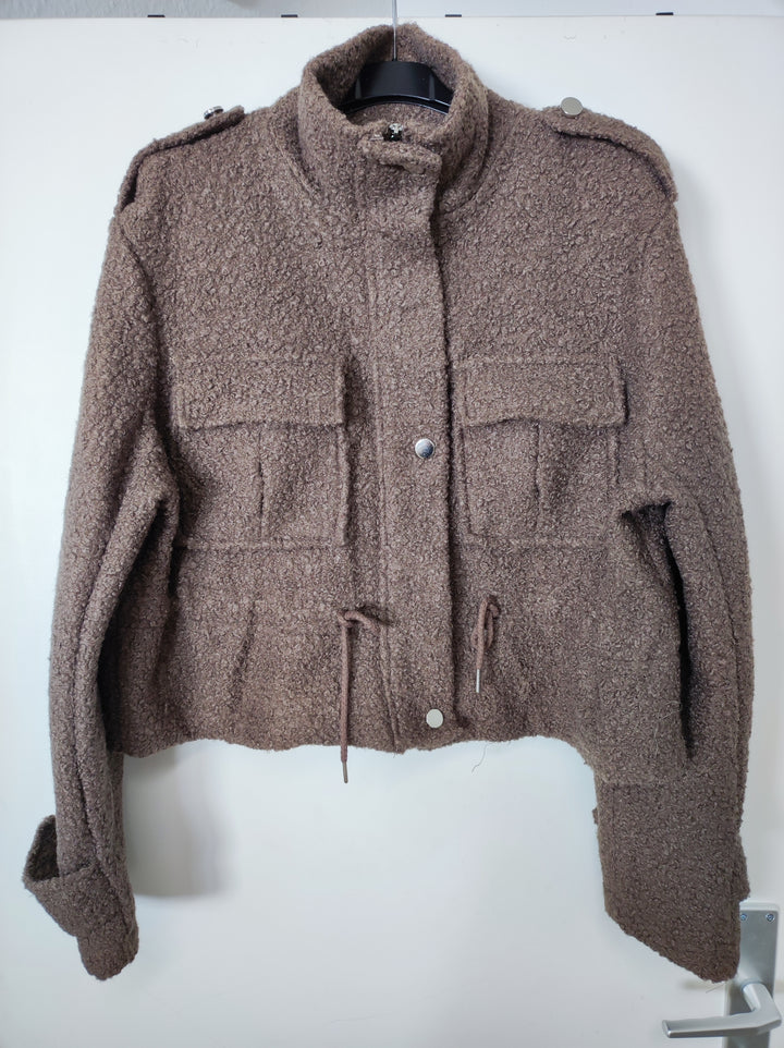 Jacke - Military-Style - Teddy - braun