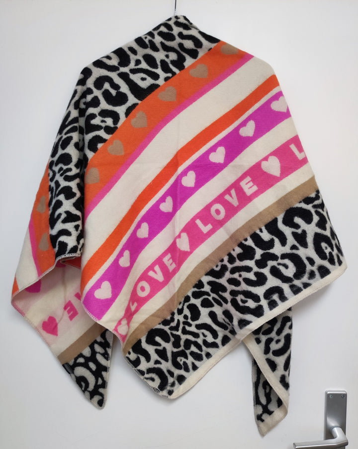 Dreiecks Schal - Leo & Love - schwarz, flauschig