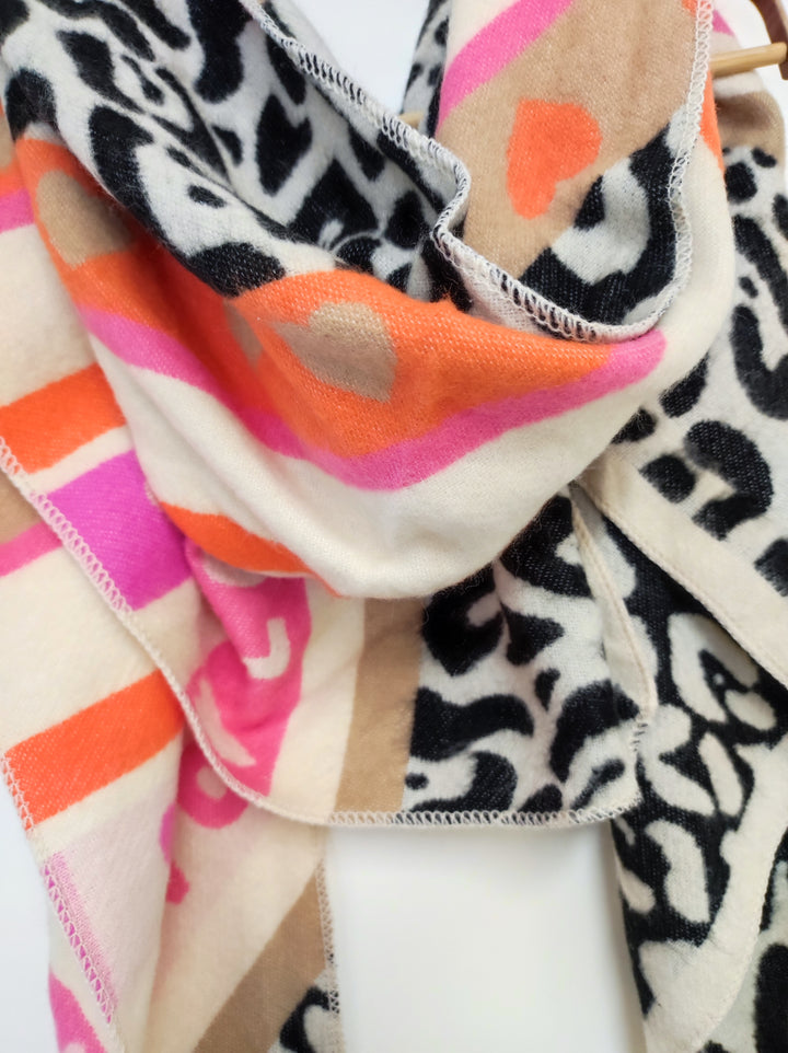 Dreiecks Schal - Leo & Love - schwarz, flauschig