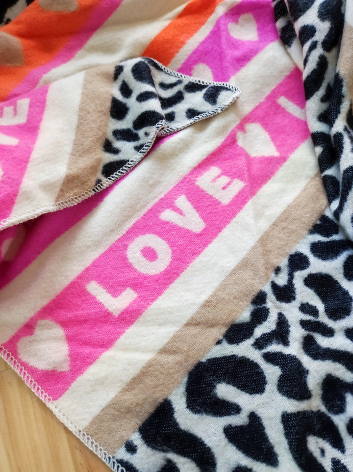 Dreiecks Schal - Leo & Love - schwarz, flauschig