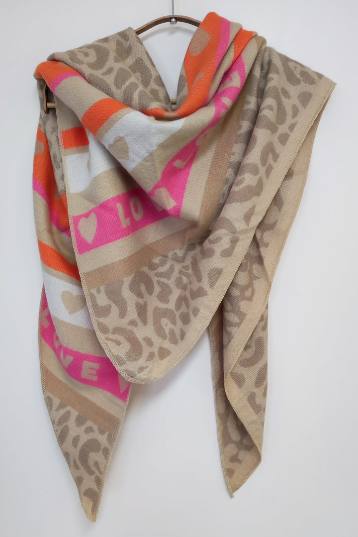 Dreiecks Schal - Leo & Love - beige, flauschig