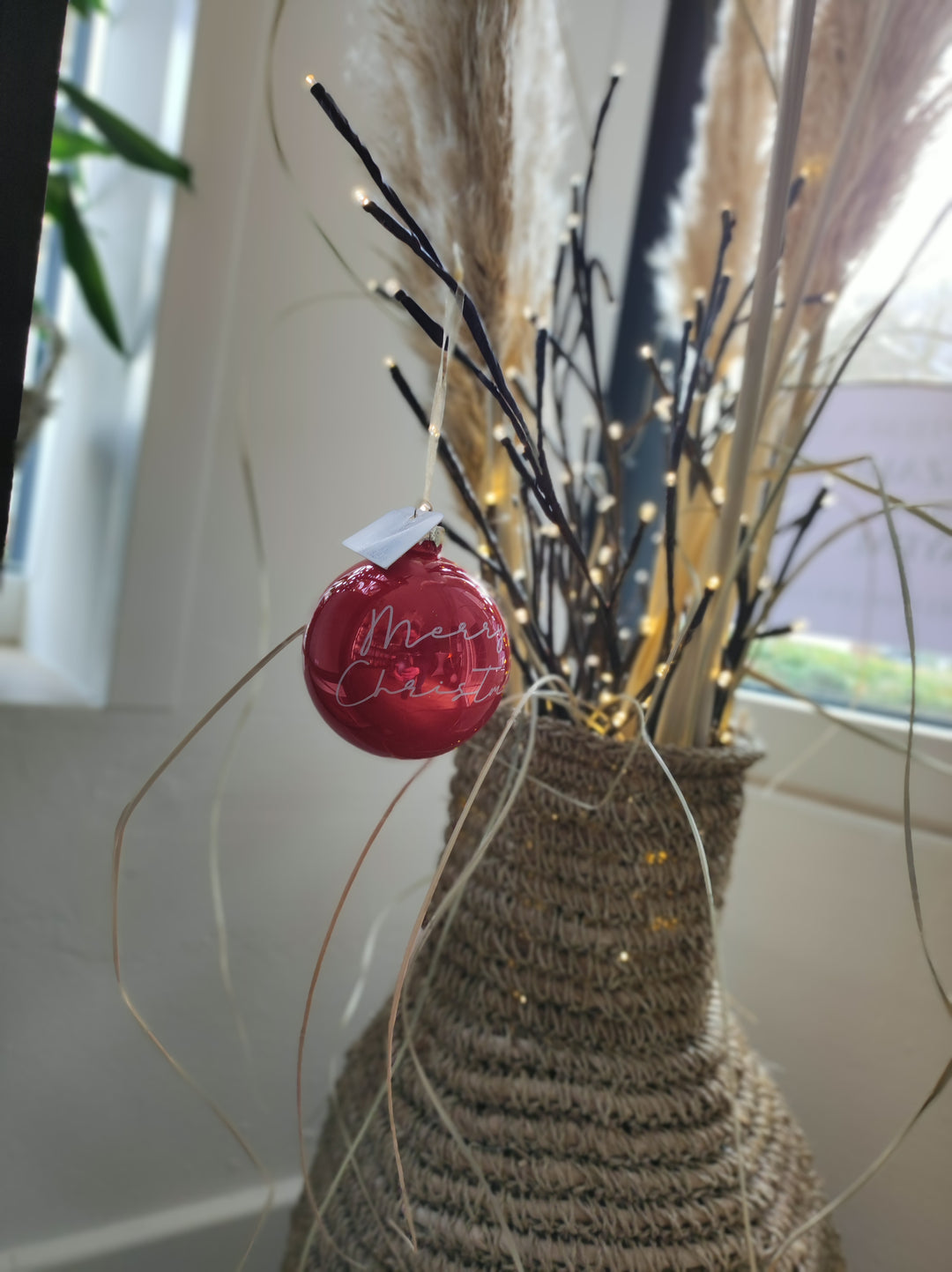 Glaskugel - Weihnachtsbaumdeko - MERRY CHRISTMAS Schriftzug