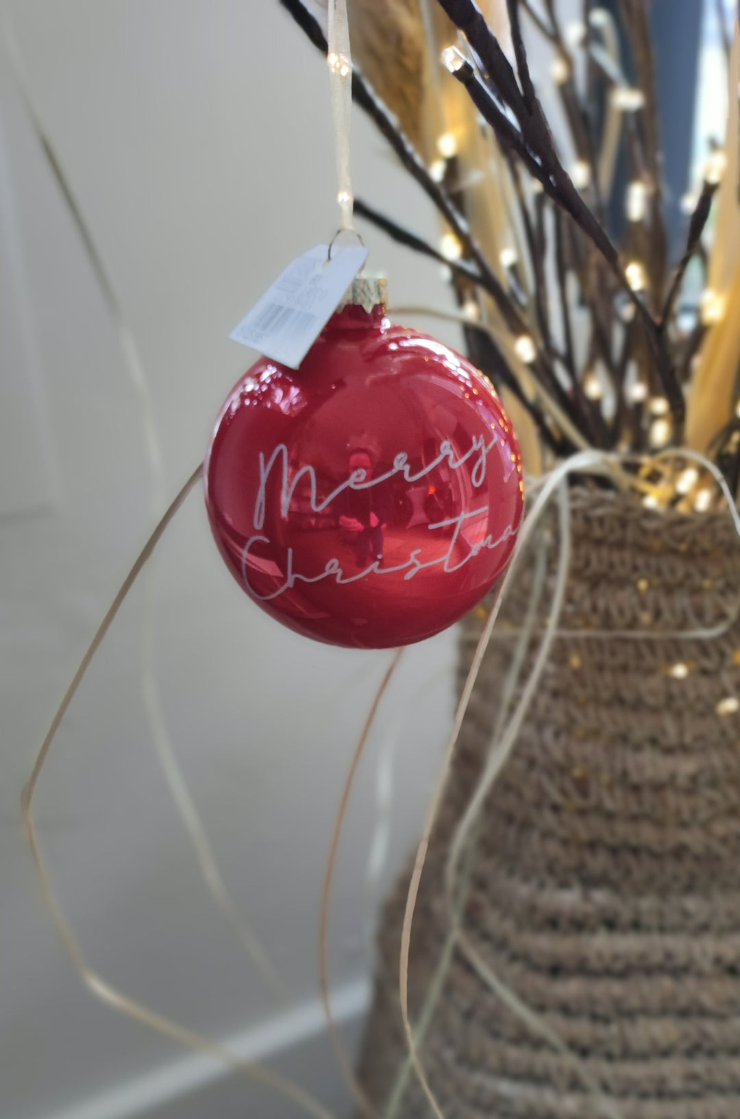 Glaskugel - Weihnachtsbaumdeko - MERRY CHRISTMAS Schriftzug