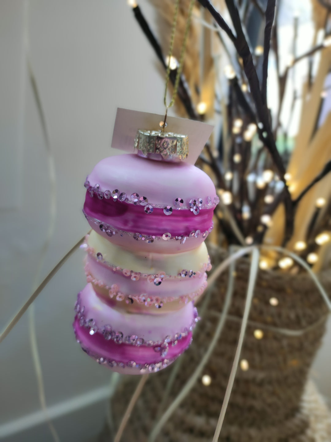 Glaskugel - Weihnachtsbaumdeko - MACARONS rosa-pink