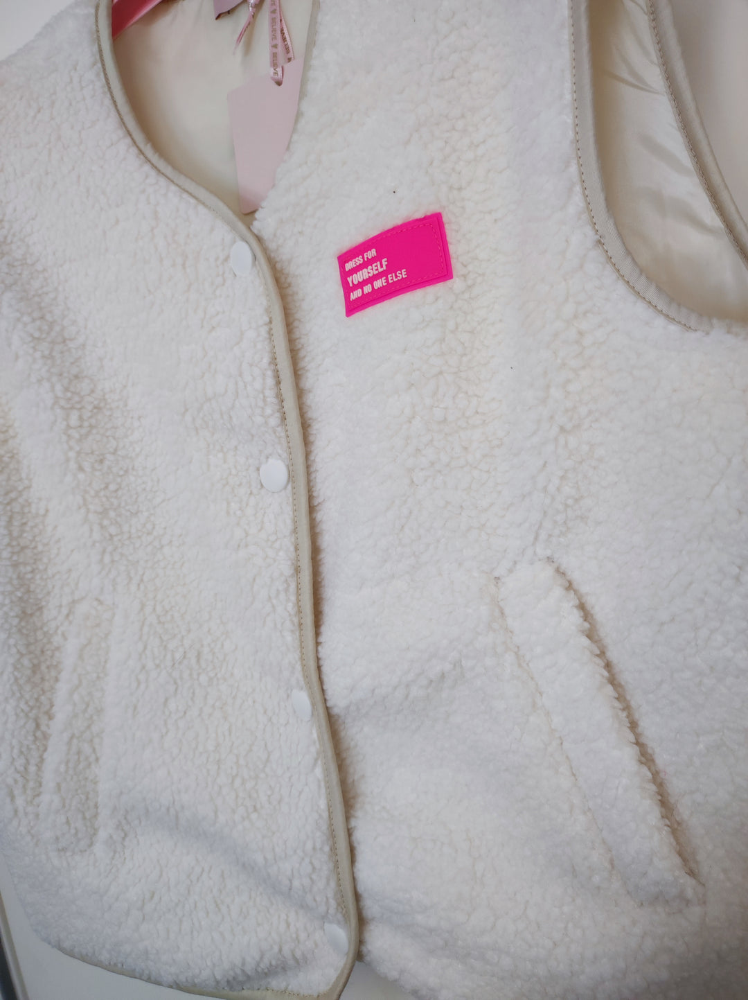 Weste - Teddy - offwhite