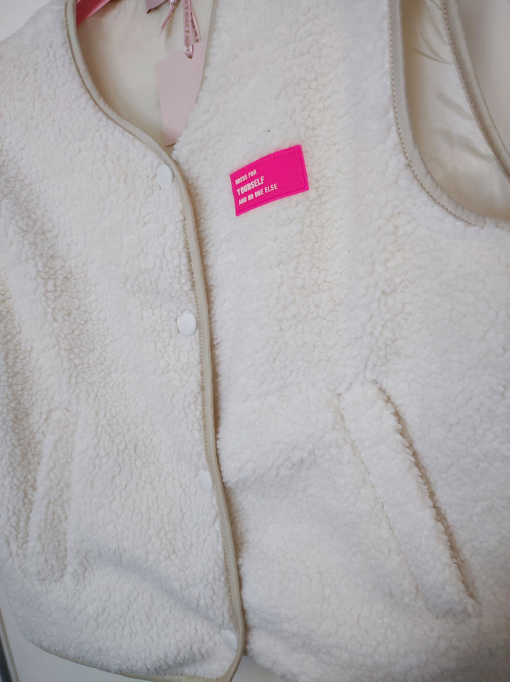 Weste - Teddy - offwhite