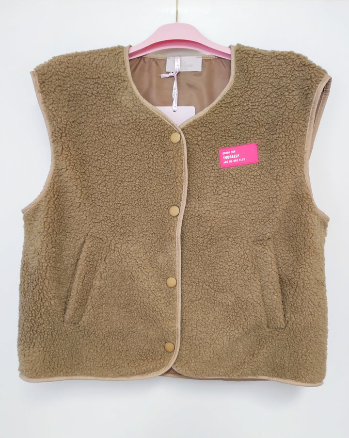 Weste - Teddy - braun