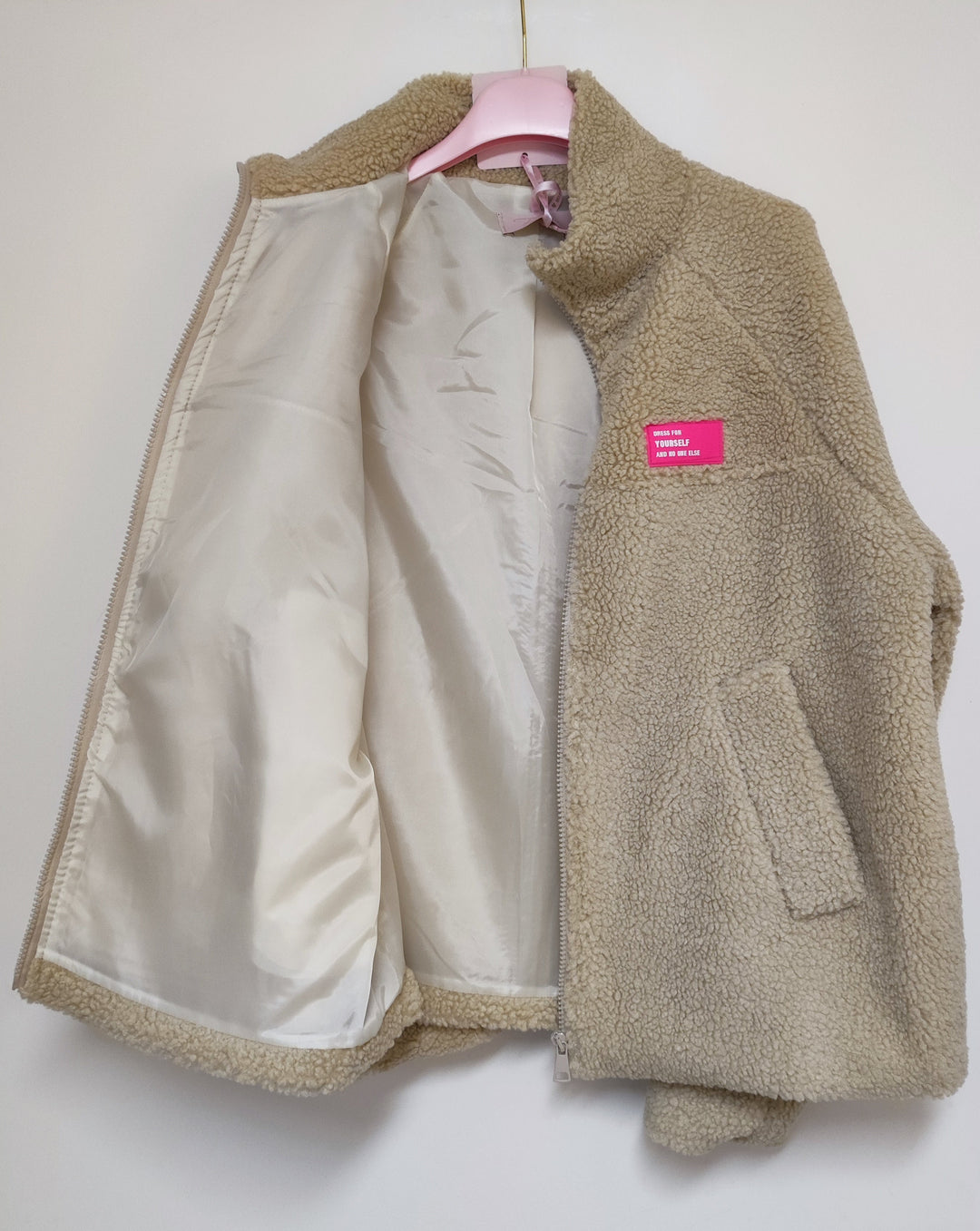Jacke - Teddy - beige