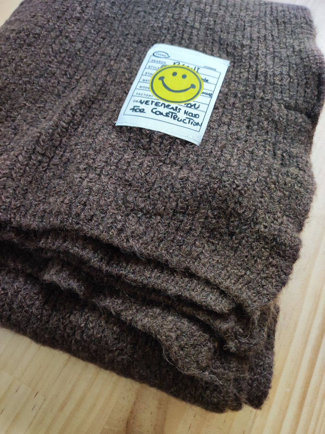 Schal - Smiley Patch - dunkelbraun
