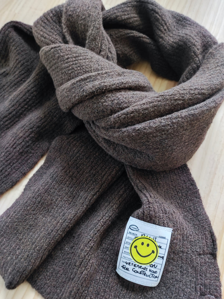 Schal - Smiley Patch - dunkelbraun