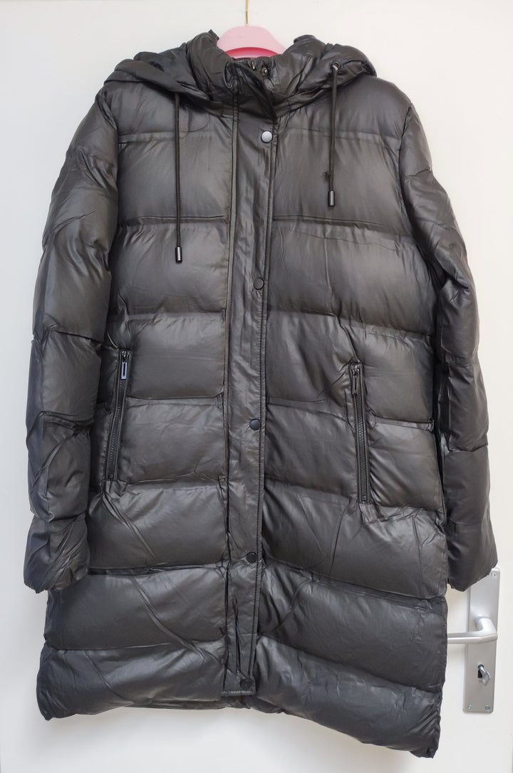 Mantel - Steppmantel - Puffermantel - lang, schwarz - L/XL