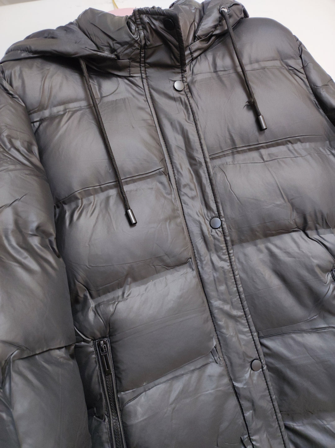 Mantel - Steppmantel - Puffermantel - lang, schwarz - L/XL