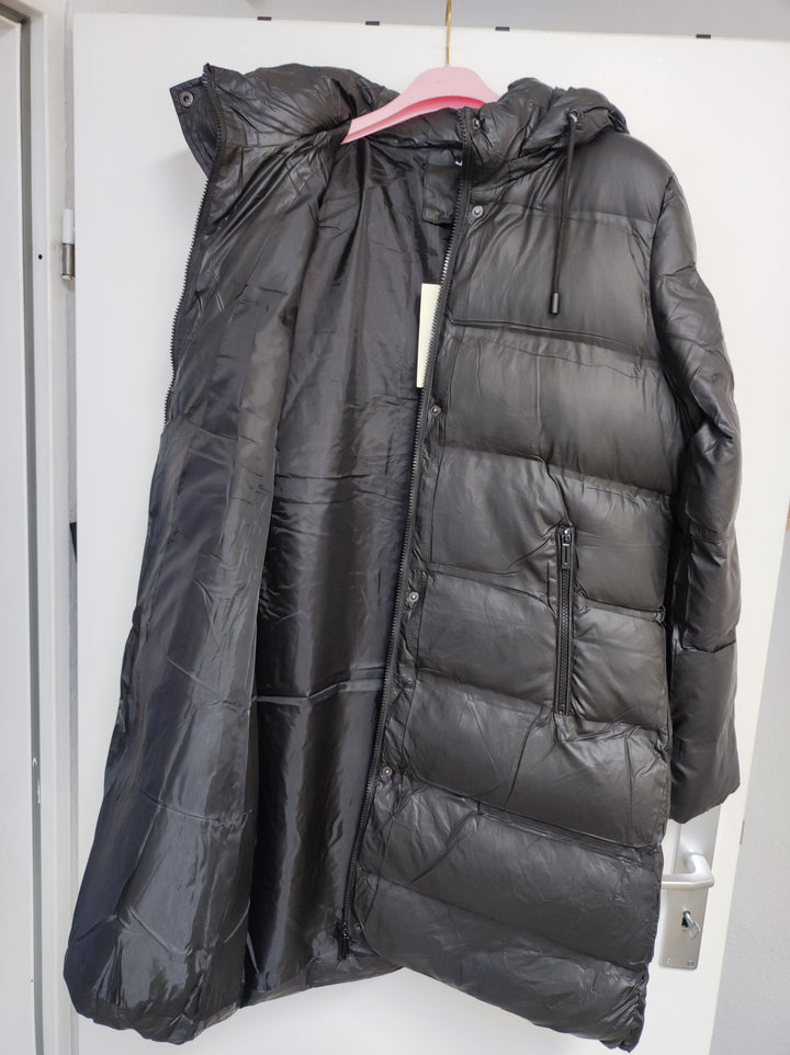 Mantel - Steppmantel - Puffermantel - lang, schwarz - L/XL