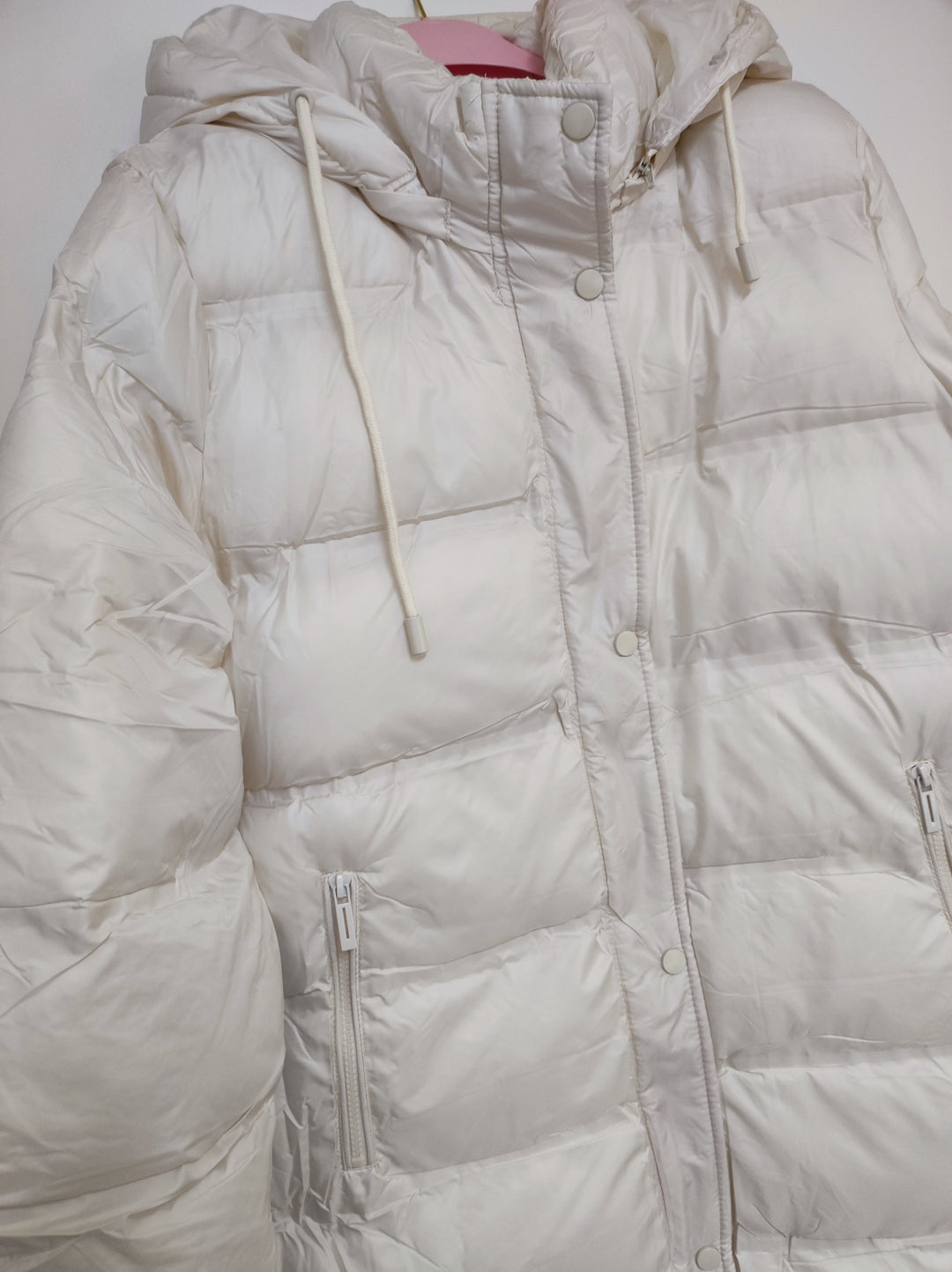 Mantel - Steppmantel - Puffermantel - lang, creme - S/M