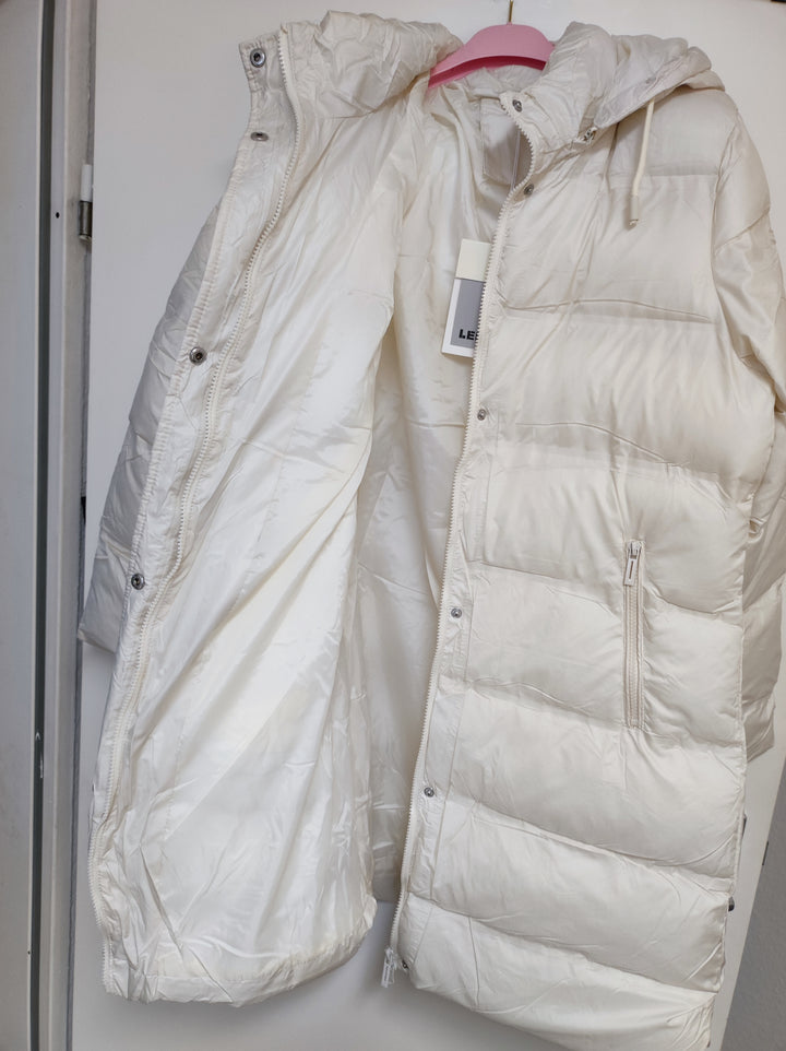 Mantel - Steppmantel - Puffermantel - lang, creme - S/M