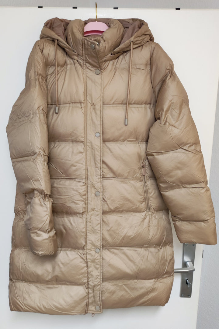 Mantel - Steppmantel - Puffermantel - lang, hellbraun - L/XL