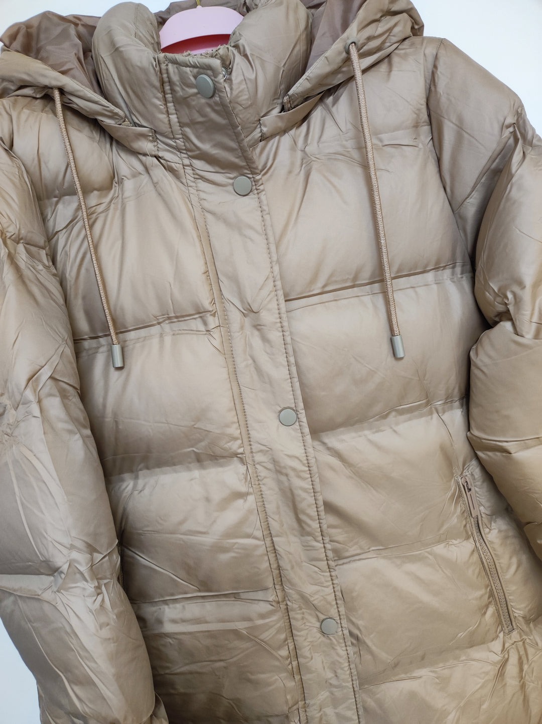 Mantel - Steppmantel - Puffermantel - lang, hellbraun - L/XL