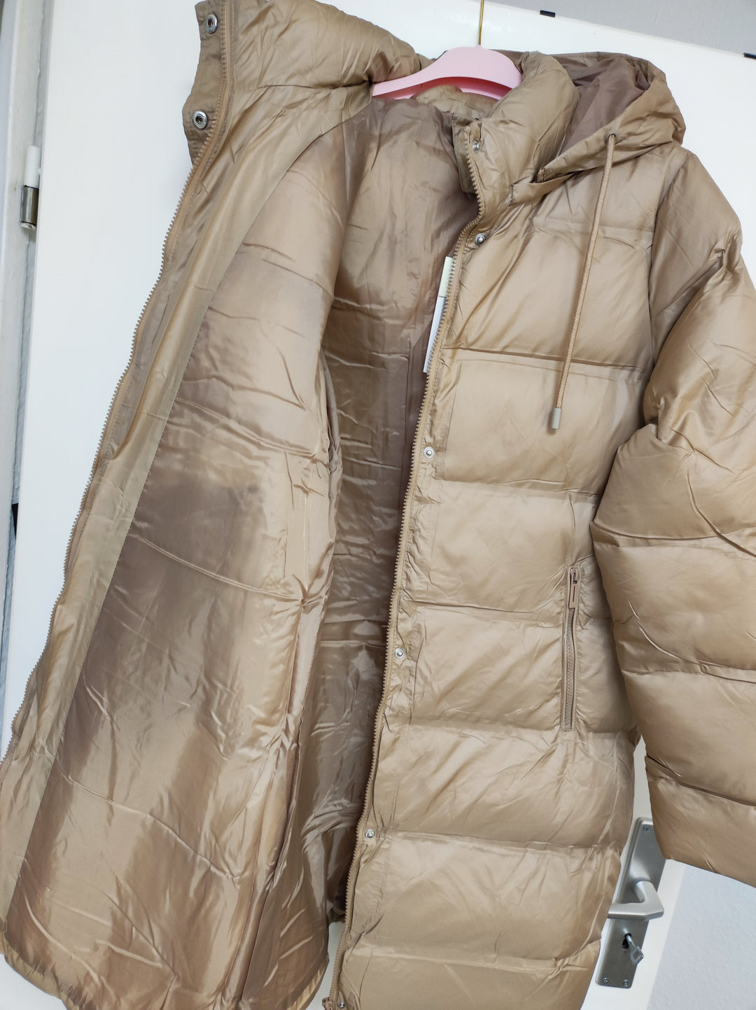 Mantel - Steppmantel - Puffermantel - lang, hellbraun - L/XL