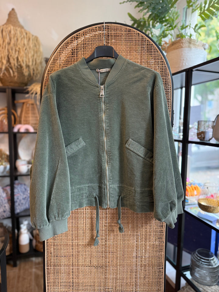 Jacke - Cord - oliv