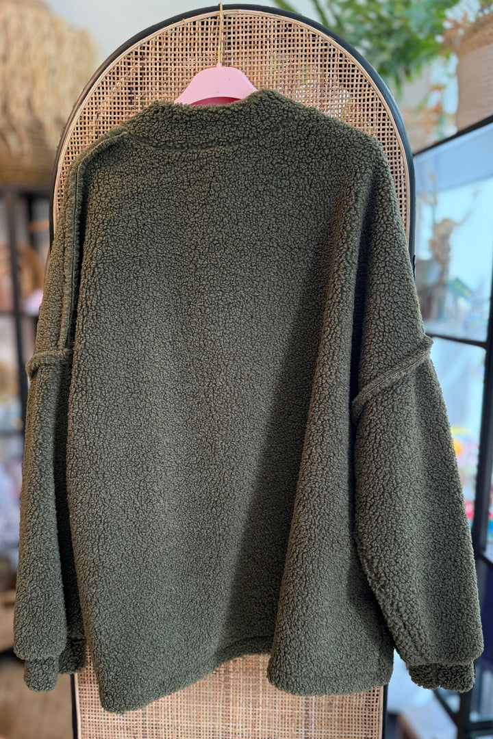 Jacke TEDDY - Oversize Cardigan - Leo Herz Patch - div. Farben